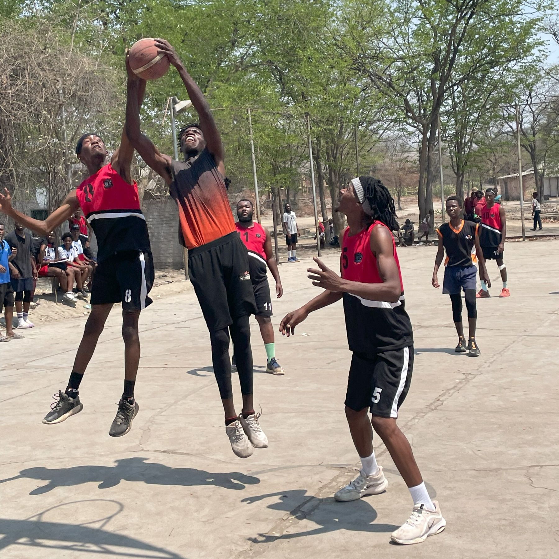 Junior league fixture in progress