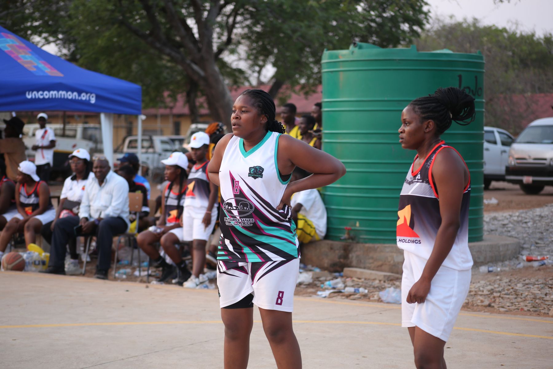 A Panthers ladies player reading the play during a fixture