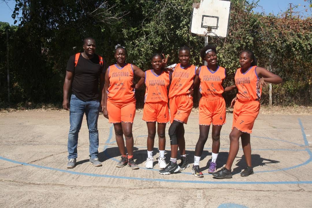 The Panthers ladies team on court in club kit
