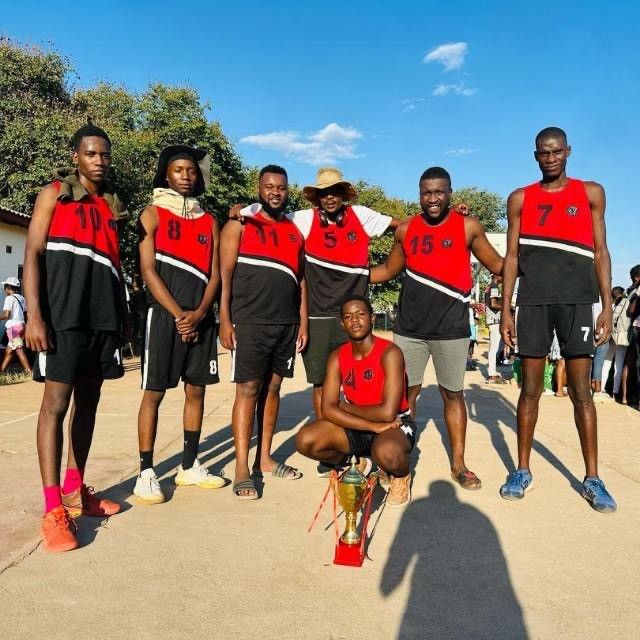 Panthers squad with a tournament trophy